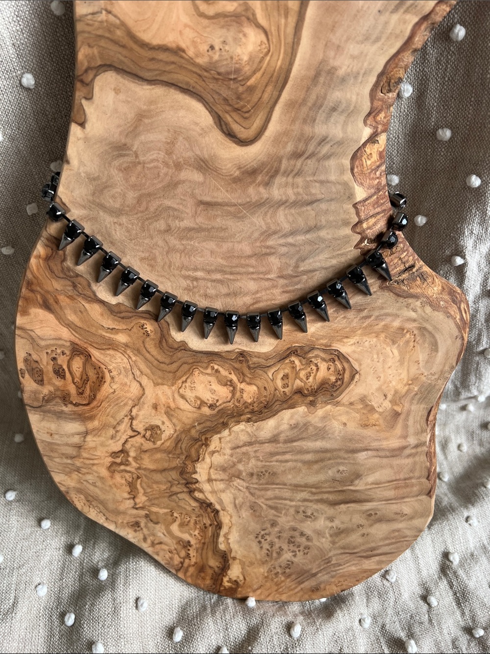 Edgy Black Spike Choker Necklace
